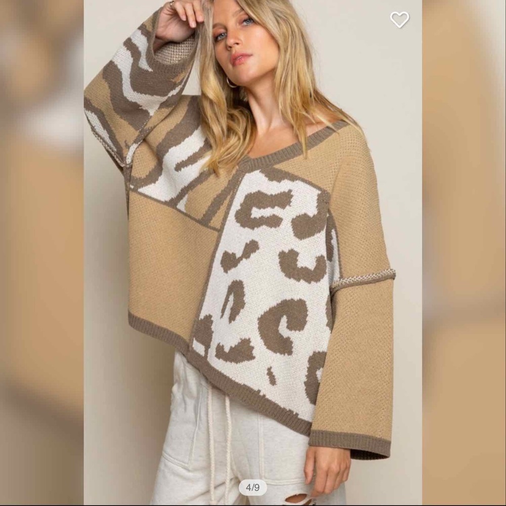 Leslie Sunrise Mixed Print Sweater - Picture 5 of 8